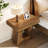 Modern 2-Tier Nightstand With Trapezoid Base, Wood-Grain Finish Bedside Table-322280901