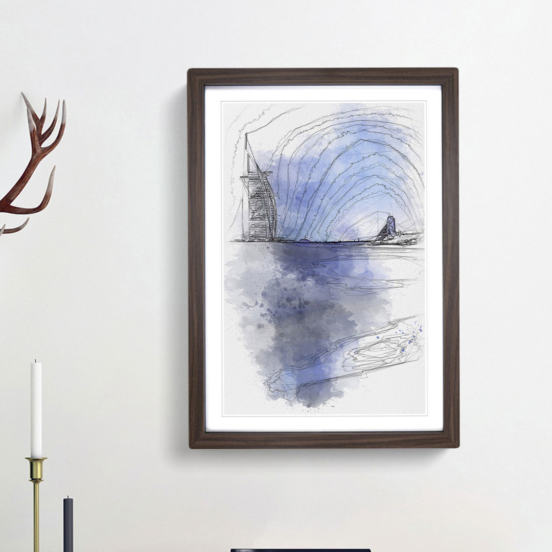 The Burj Al Arab Hotel in Dubai - Picture Frame Painting Print