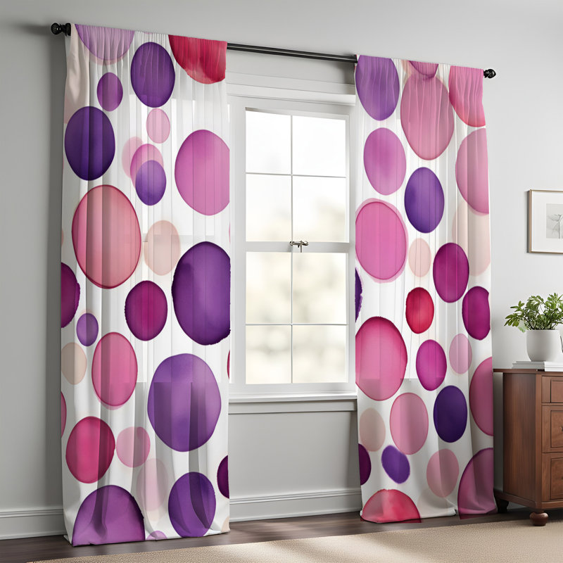 Paire de rideaux semi-transparents en polyester Salle, L 56 po x L 78 po