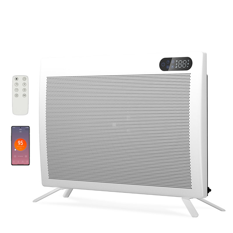 Chaufferette intelligente 1500 W à panneau, murale / autoportante avec Wi-Fi et télécommande, verrouillage enfant