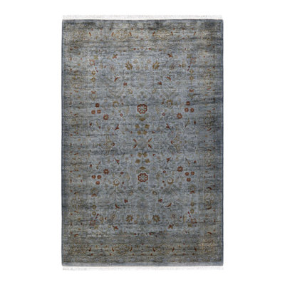 Overyed One-of-a-Kind Rectangle 4'2" X 6'5" New Age Wool Area Rug Gray/Light Brown