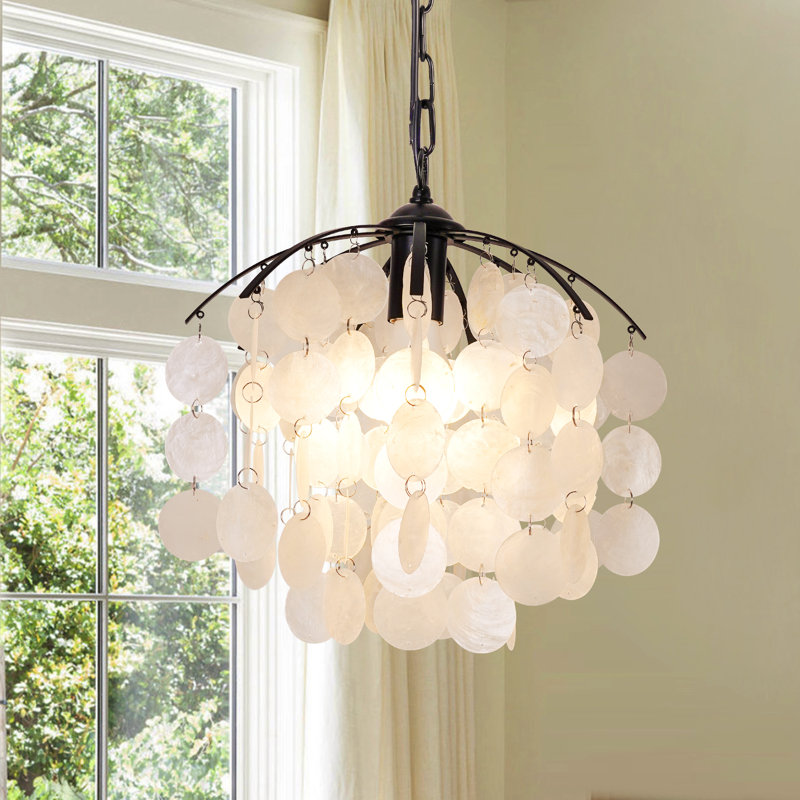 Luminaire suspendu à 1 lumière 12,6 po Capiz