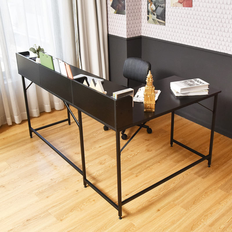 Carolena L-Shaped Computer Desk, Black