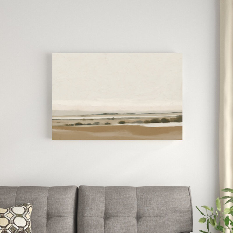 «Hazy Frontier II» par Victoria Barnes - peinture sur toile tendue, H 24 po x l 36 po
