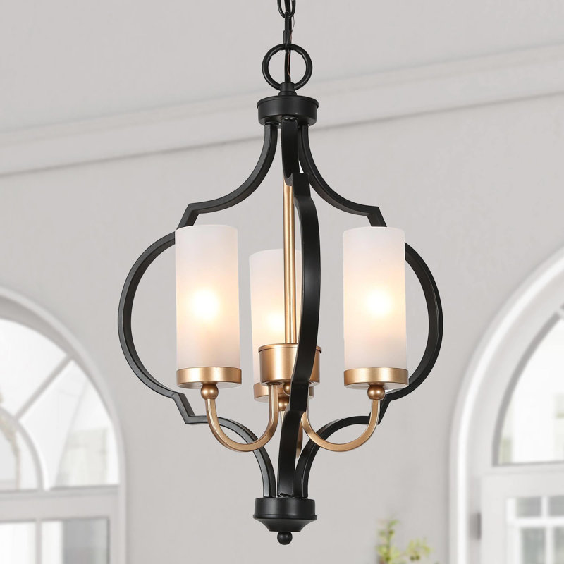 Lustre empire unique à 3 lumières Acari, 80 po x 12,5 po, Noir