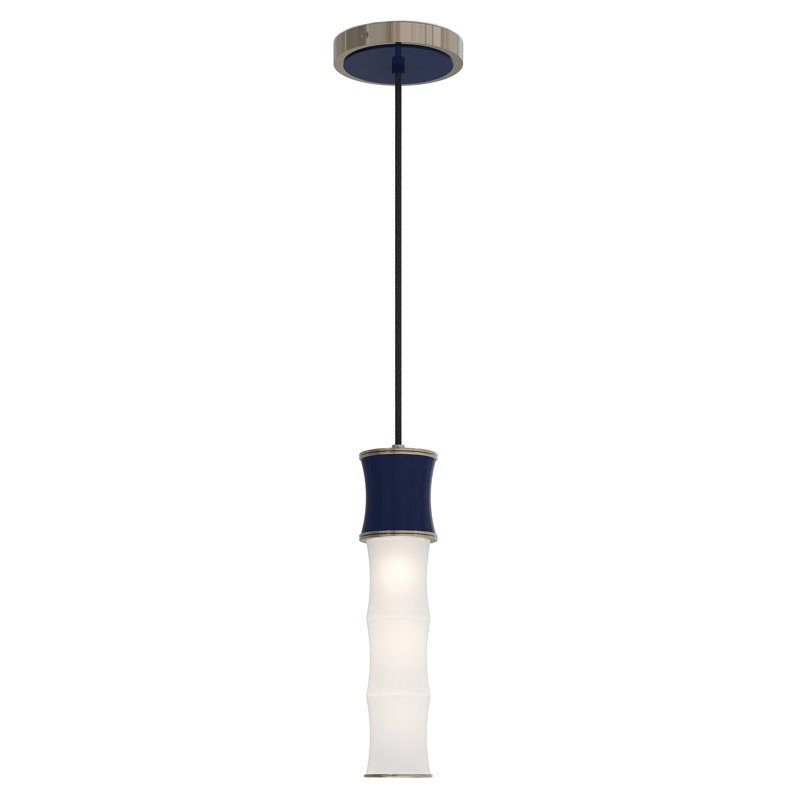 Kane Pendant Light, Bleu minuit / argenté
