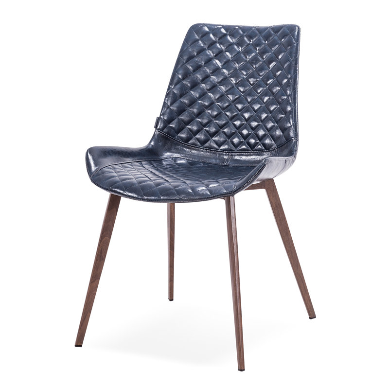 Albieri 18.5'' H Upholstered Side Chair, Navy/Brown