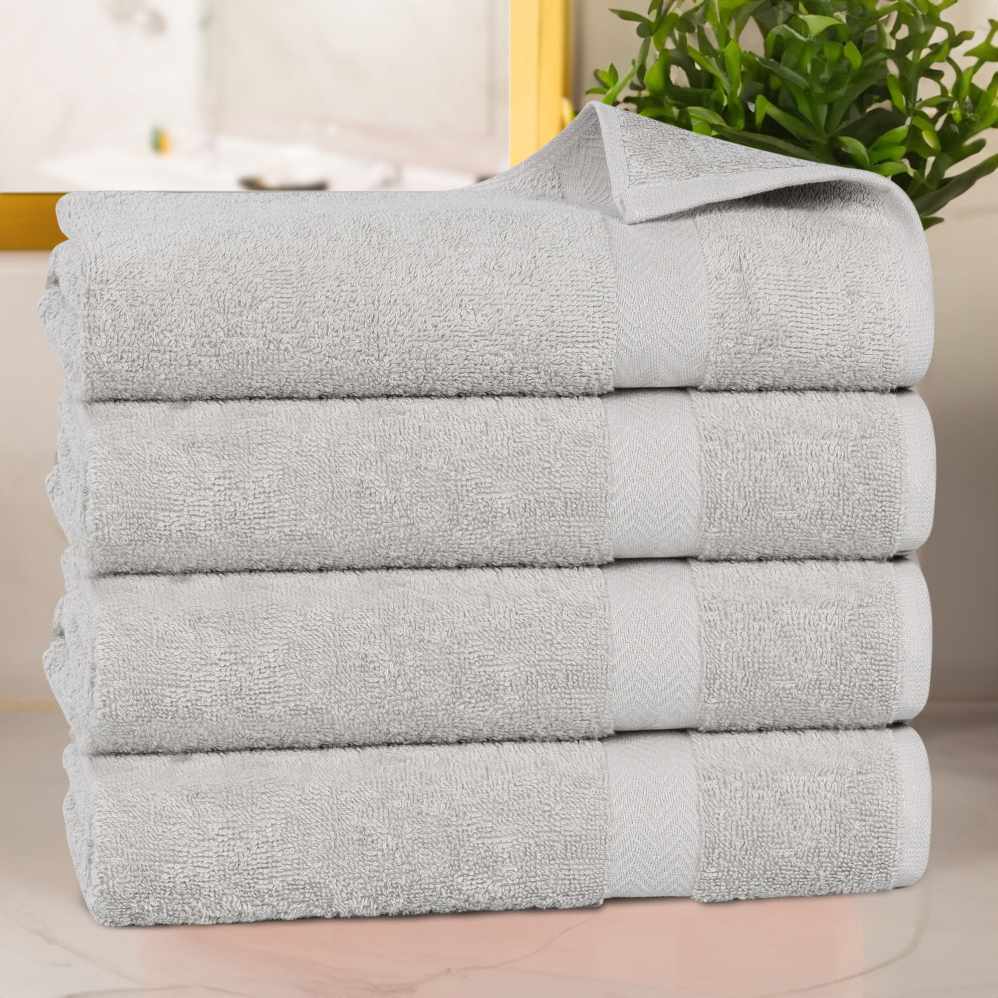 Franklin Cotton Lightweight Quick-Drying Bath Towel, Silver