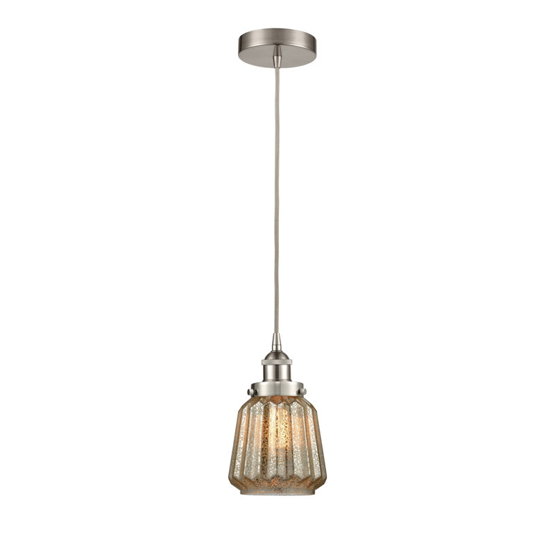 Caggiano 1 - Light Single Drop Pendant Pendant, Brushed Satin Nickel