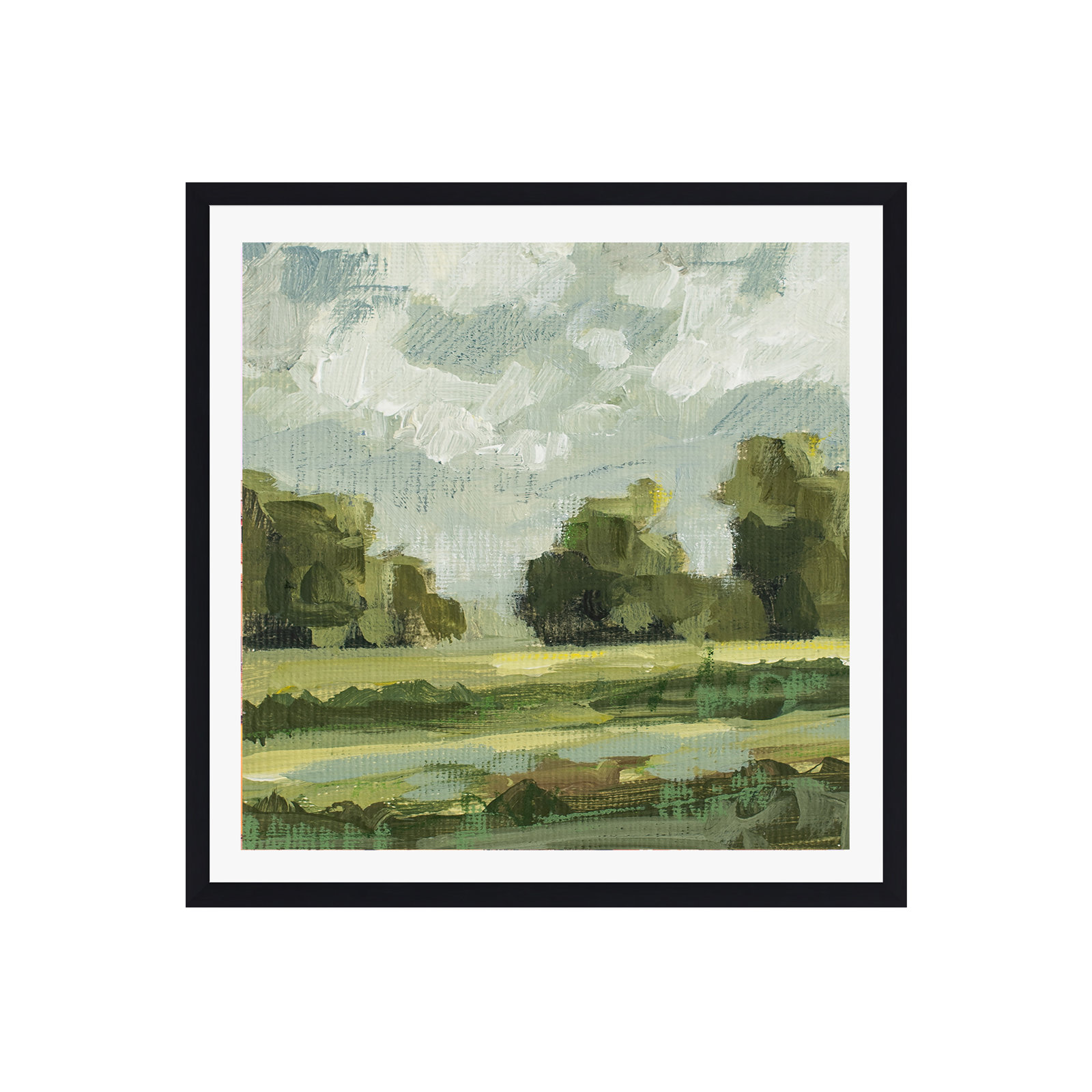 Abstract Landscape Pair 12 by Miss Mustard Seed, Yes, Black Framed Paper, 12" H x 12" W x 0.75" D