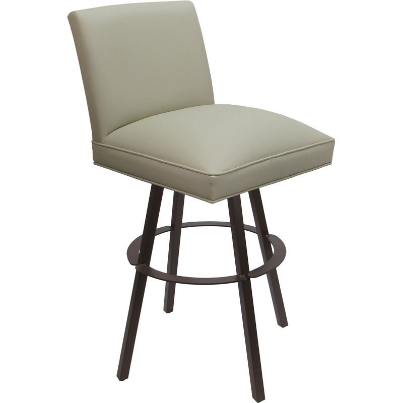 Tabouret de bar pivotant en métal - siège d'une hauteur de 30 po, Beige/brun