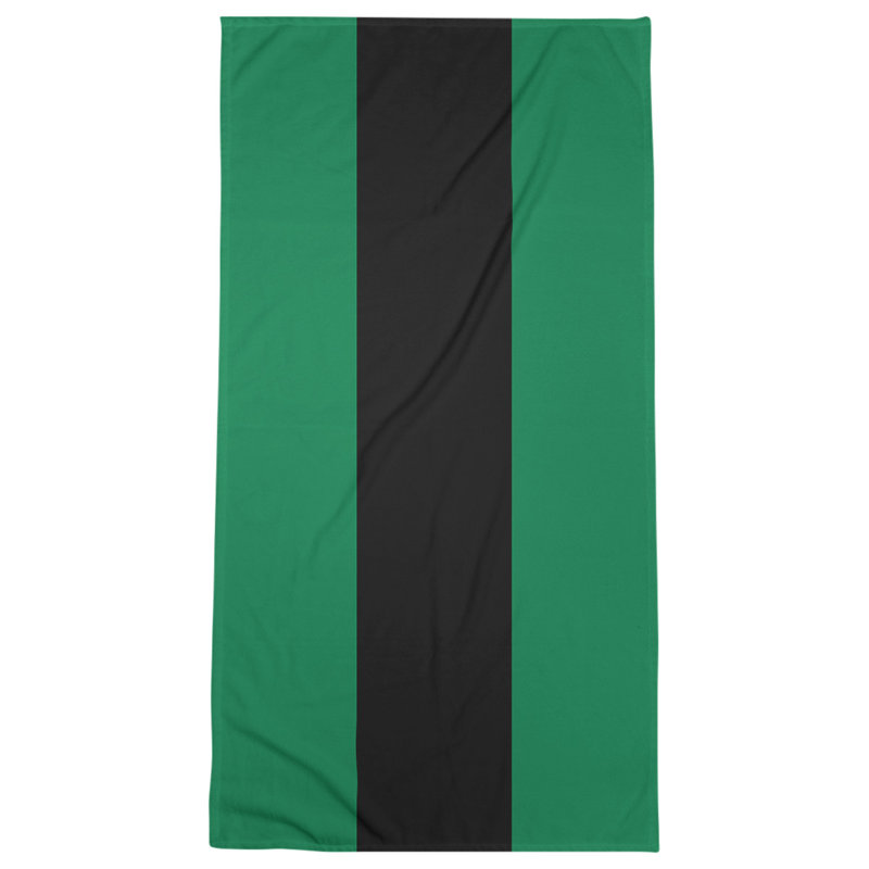 Lightweight Beach Towel, Green/Black/Green