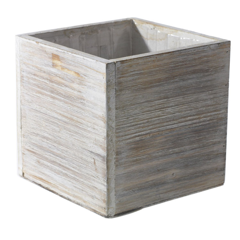Boîte à fleurs en bois , Blanc, H 7 po x l 7 po x P 7 po