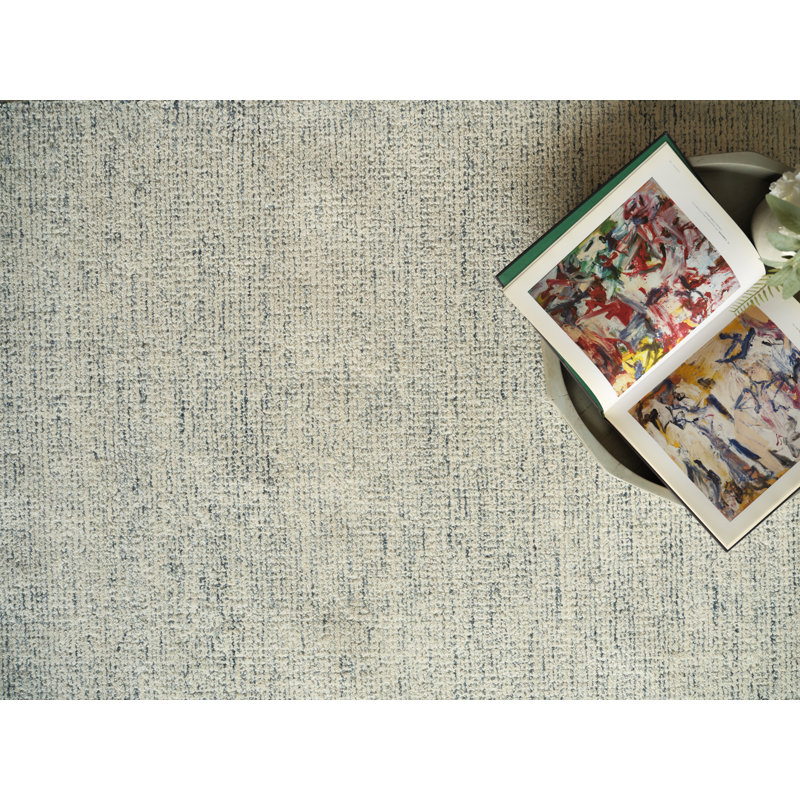 Elements Hand Tufted Wool Area Rug, Rectangle 2' x 3', Blue/Ivory