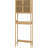 Over Toilet Cabinet - Space Bathroom Storage With Slatted Doors And Adjustable Inner Shelf Natural For Spacious Interior Open Space