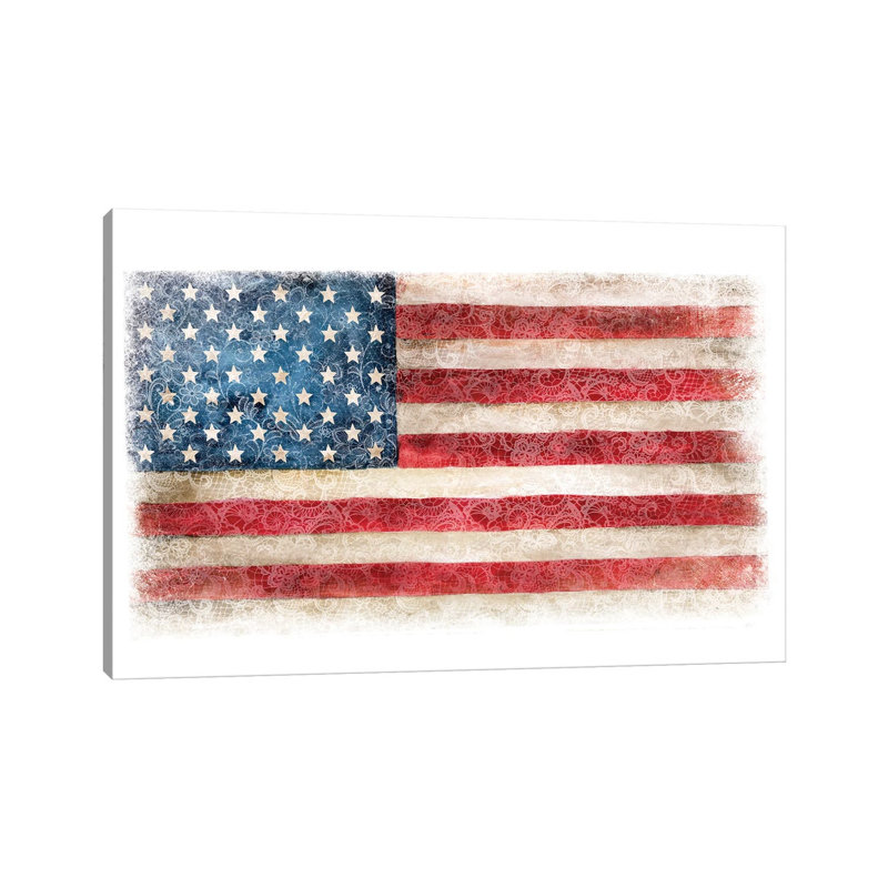 USA Flag Lace by Ephrazy Graphics - Wrapped Canvas Print, 66.04 cm H x 45.72 cm W x 1.91 cm D