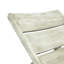 Chaise longue en bois gris avec siège réglable et éléments décoratifs en métal 2 po-408649795