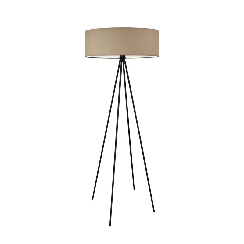 Arnesha 157cm Traditional Floor Lamp, Beige, Black