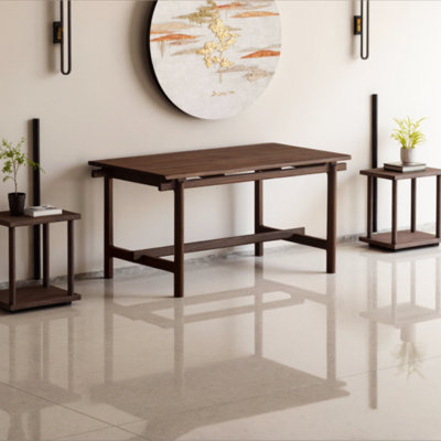 Industrial Vintage Solid Walnut Wood Study Desk