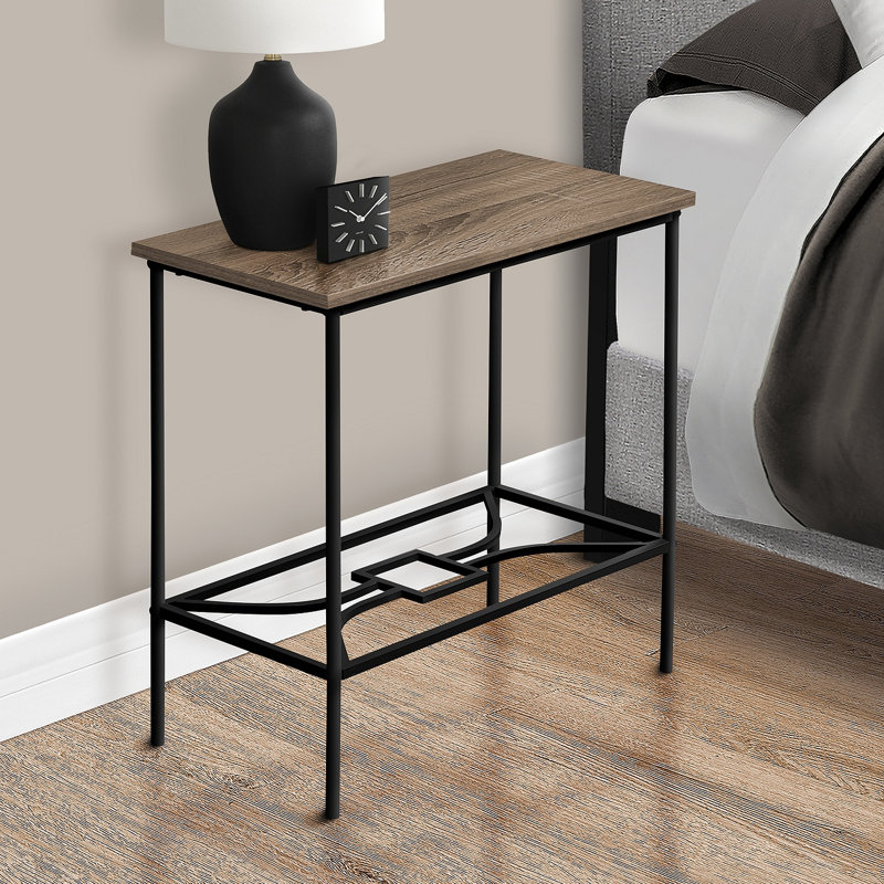 Table de bout décorative avec bout de salon étroit à 2 niveaux en métal contemporain et moderne