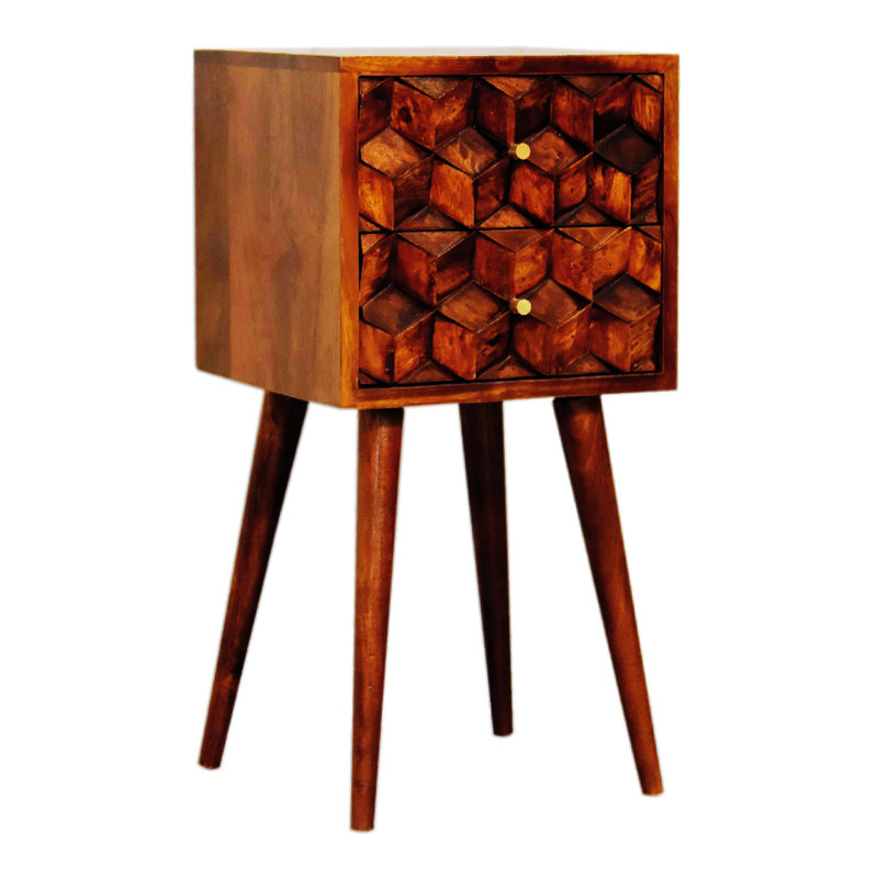 Multi-Function 2 Drawer Nightstand With Space Saving