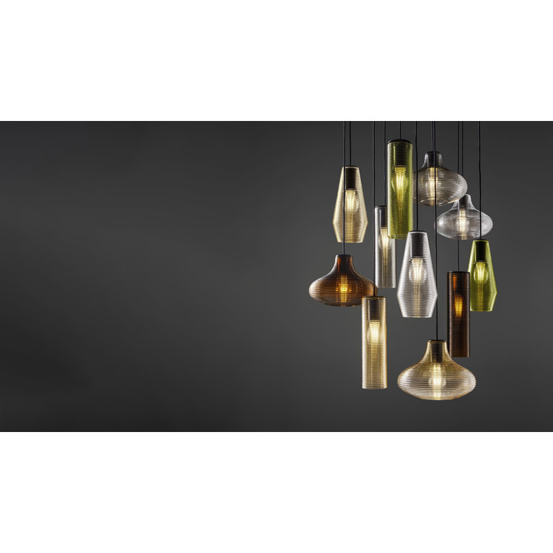 Ladies Emma - One Light Pendant, Black, Amber