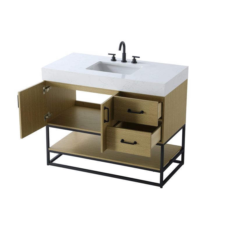 Meuble-lavabo simple 42 po, Brun miel