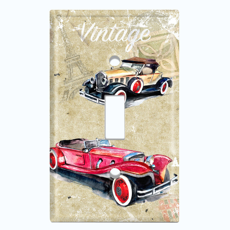 Plaque murale d'interrupteur à bascule Vintage Mobile Auto