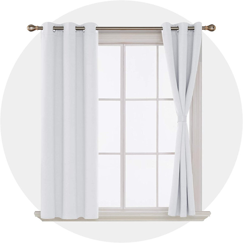 Bix Solid Blackout Thermal Grommet Curtain Panels, 38" W x 72" L, White