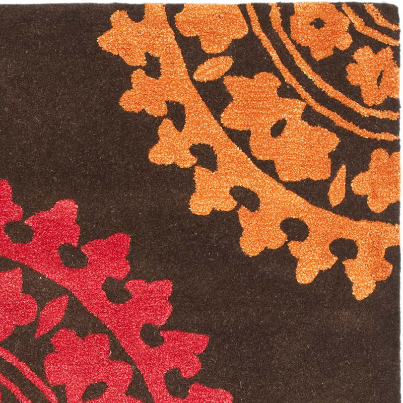 Tapis brun en laine touffeté à la main Candelo, Rectangle 3 pi 6 po x 5 pi 6 po