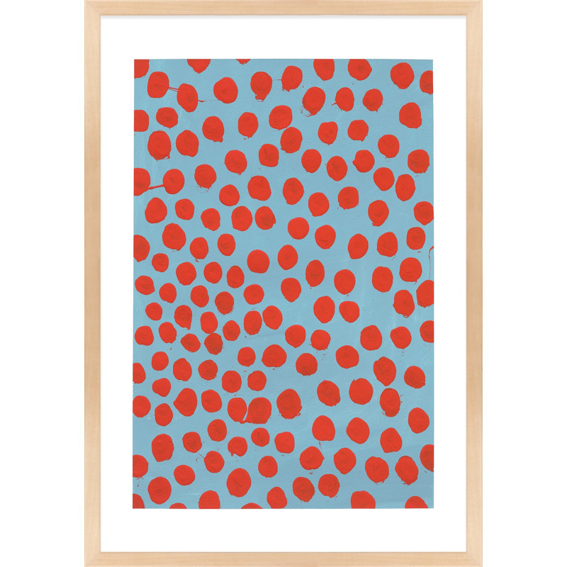 Orient Red On Blue Gray Painting by Michela Sorrentino, 20" H x 14" W x 1.25" D, Brown