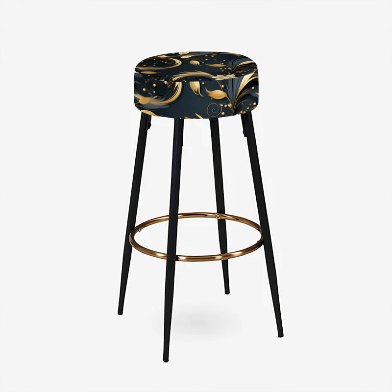Ensemble de 2 tabourets de bar noirs et dorés Intrigue Elegance I