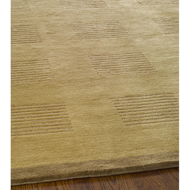 Tibetan Hand Knotted Wool Pile Geometric Rug, Rectangle 5' x 7'6"