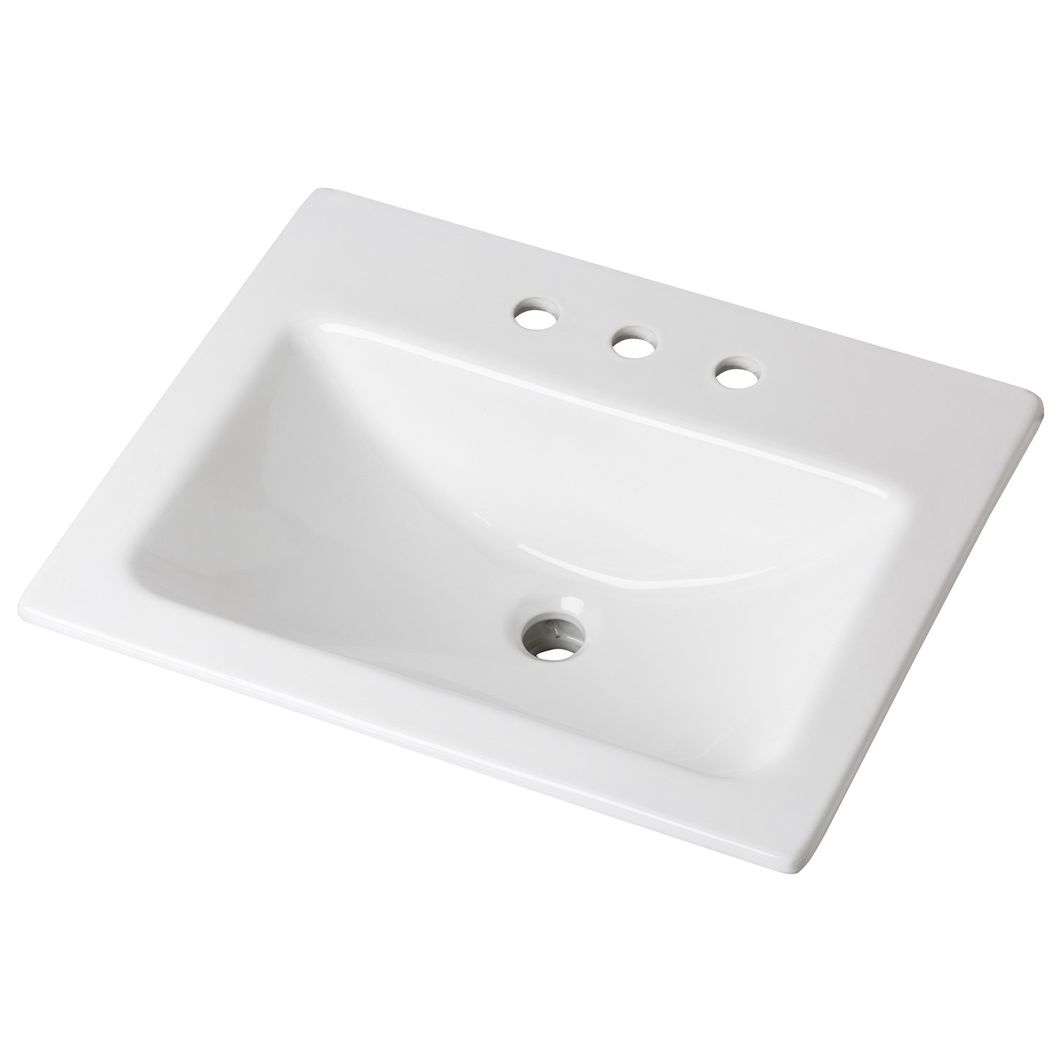 Gerber White Vitreous China Rectangular Drop-In Bathroom Sink with ...