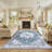 Machine Washable Non-Slip Blue Oriental Area Rug-1222581427