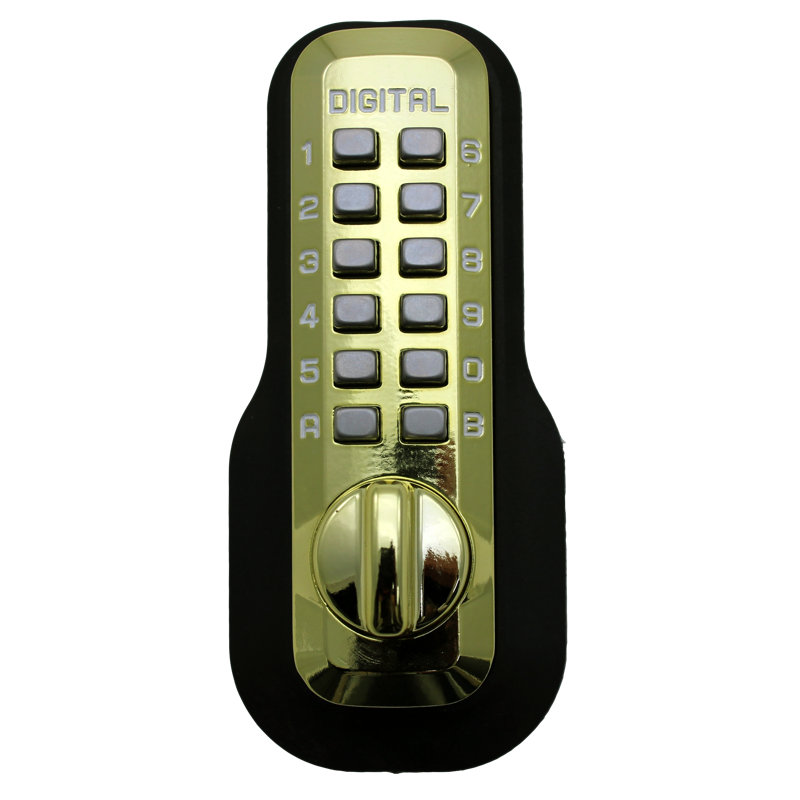 Mechanical Surface Mount Single Cylinder Keyless Deadbolt, Bright Brass