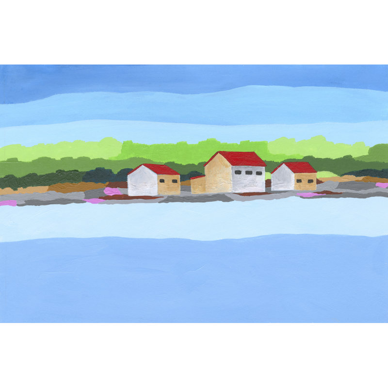 Red Roof Landscape II by Regina Moore - Wrapped Canvas Painting, 81 cm H x 122 cm W, Wrapped Canvas