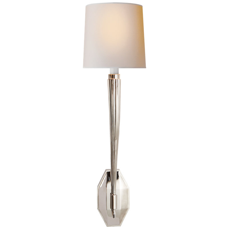 Chapman & Myers Ruhlmann Single Sconce, Polished Nickel, Fabric