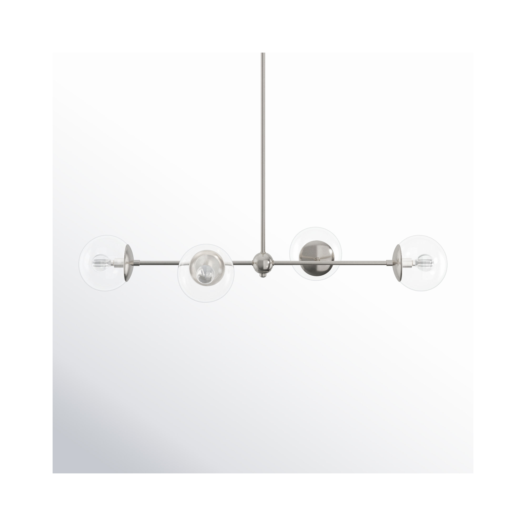 4 - Light Dimmable Kitchen Island Chandelier, Brushed Nickel