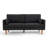 72.84" Wide Contemporary Upholstered 3-Seater Sofa with Square Arms, 2 Accent Pillows & Solid Wood Legs