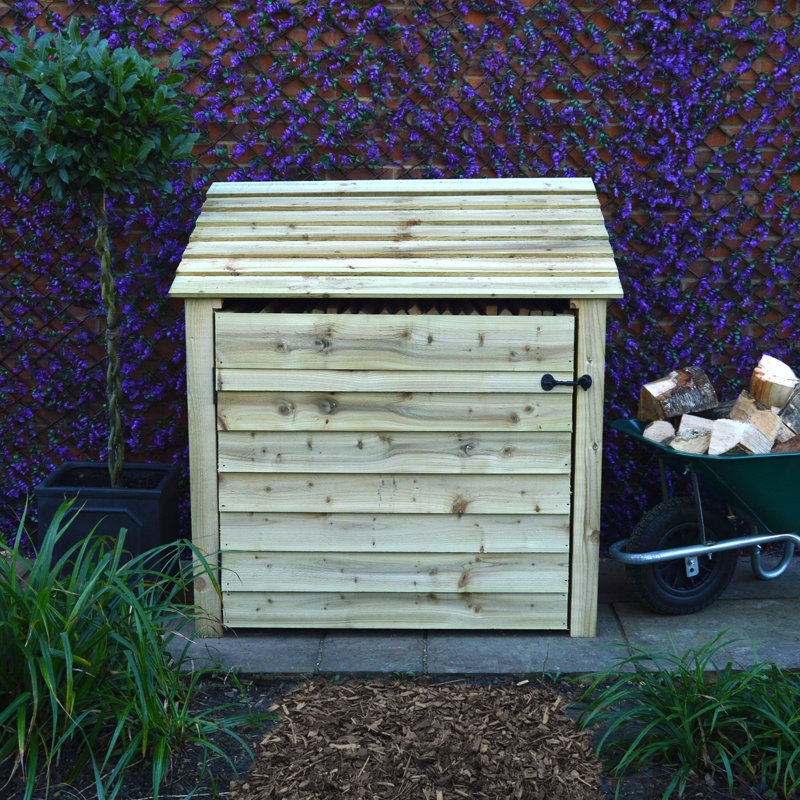 Strasburg 123cm W x 80cm D Solid Wood Log Store, Light Green