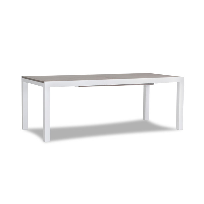 Dune Outdoor Dining Table, Barnwood, White