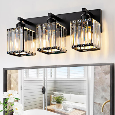 Éclairage pour meuble-lavabo noir 3 lumières