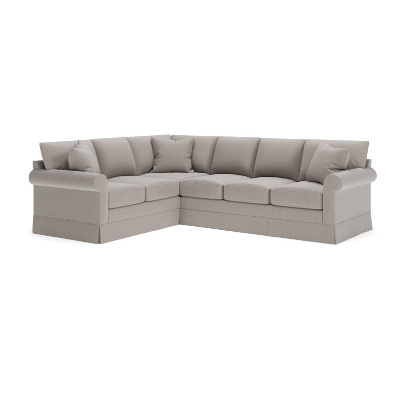 Friedman 115" W 2-Piece Upholstered Sectional with Foam and Down Blend Cushions, Left Hand Facing, Apollo Pebble Boucle