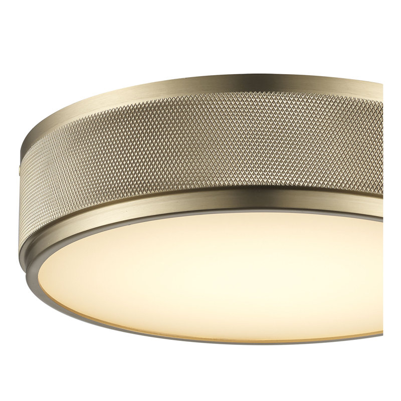 Amos LED Flush Mount, Antique Gold, 2.8" H x 11" W x 11" D