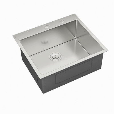 Stainless Steel Drop In Kitchen Sink - 25 Inch Drop-in Topmount Sinks 16 Gauge R10 Tight Radius Deep Single Bowl 25" Basin Sink, 25" x 22" x 10"