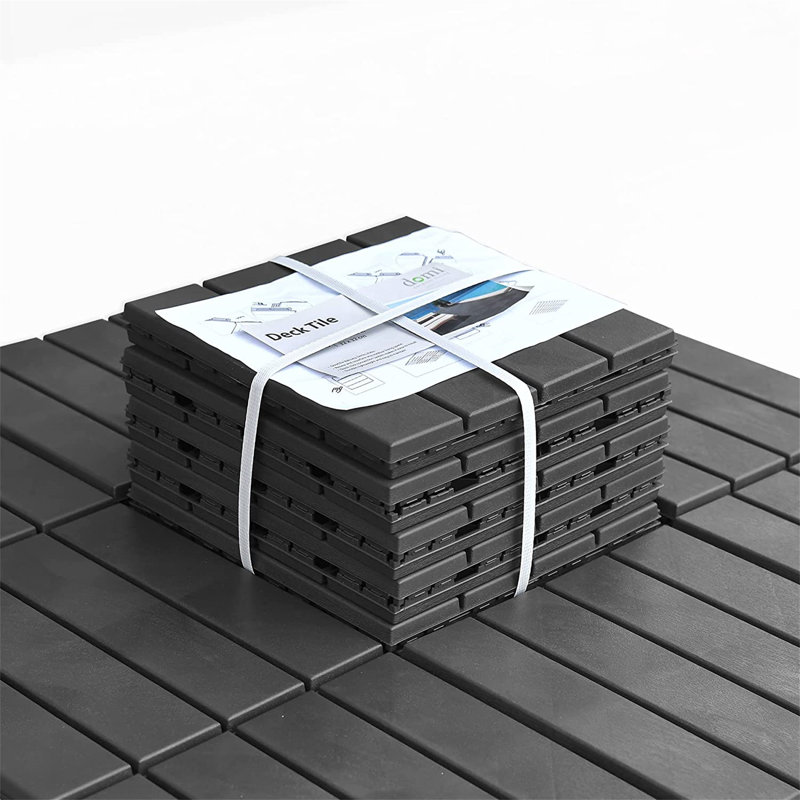 Carreaux de terrasse à emboîtement de patio, 9, Gris foncé