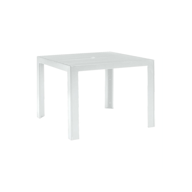 Table de salle à manger en aluminium, l 36 po x L 36 po x H 29,25 po, Neige