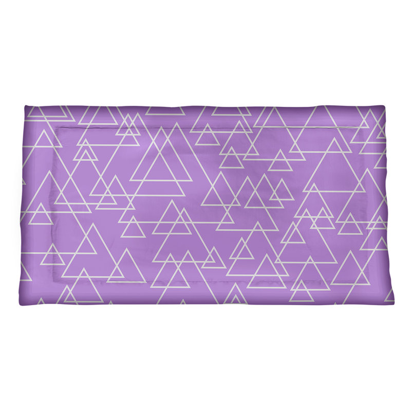 Coussin Taie décorative-microfibre à motif de triangles éparpillés, Polyester, Roi, Violet