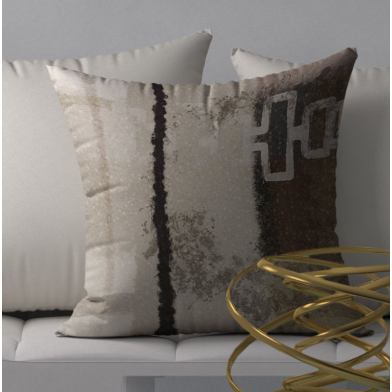 Abstract Reversible Throw Pillow, 18" x 18"